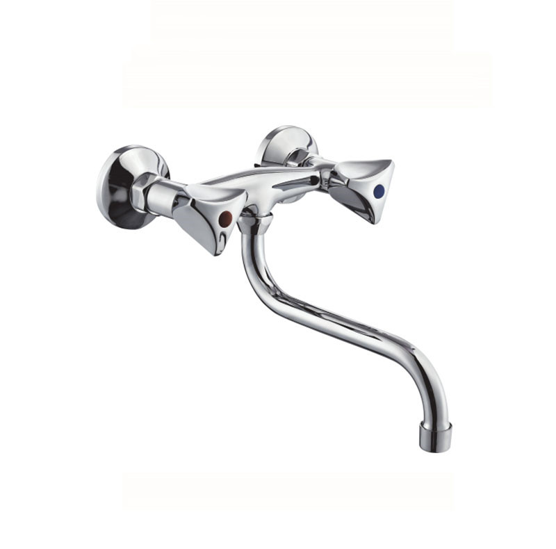 Grifo para lavabo de pared con doble manija KM6177